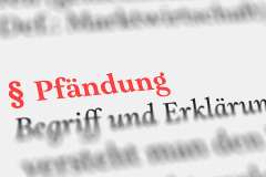 Foto: Textausschnitt Pfändung